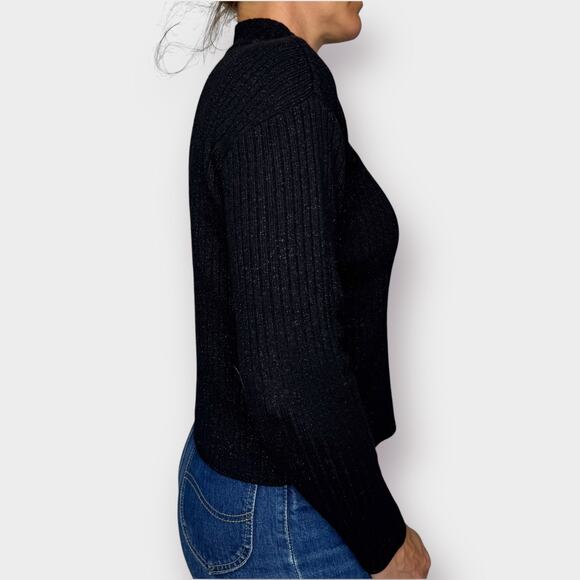 Vintage 90s Rena Rowen Black Mockneck Sweater - Picture 4 of 5